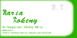maria kokeny business card