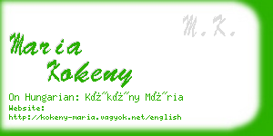 maria kokeny business card